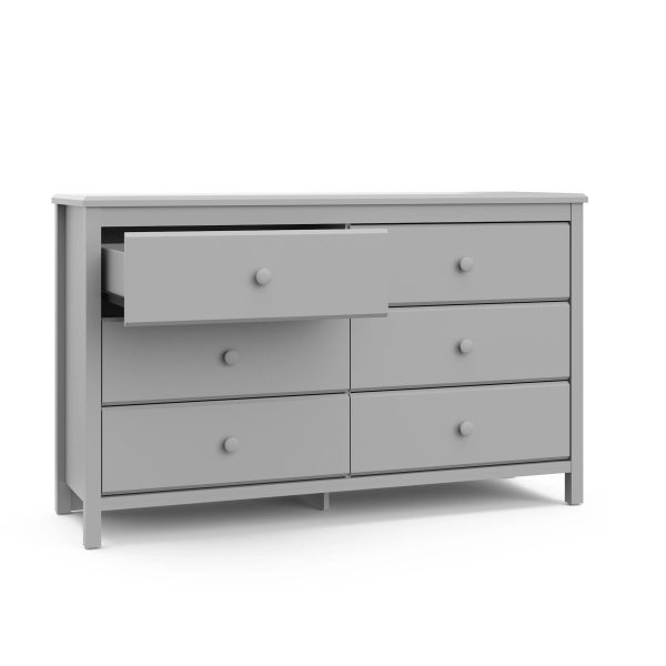 Storkcraft Alpine 6 Drawer Double Dresser, Driftwood - MadeInUSA - Image 8
