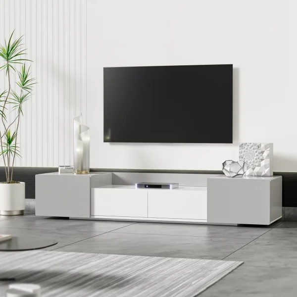 Modern TV Stand for 70"TV with Large Storage Space, Magnetic Cabinet Door, Entertainment Center for Living Room,Bedroom - MadeInUSA