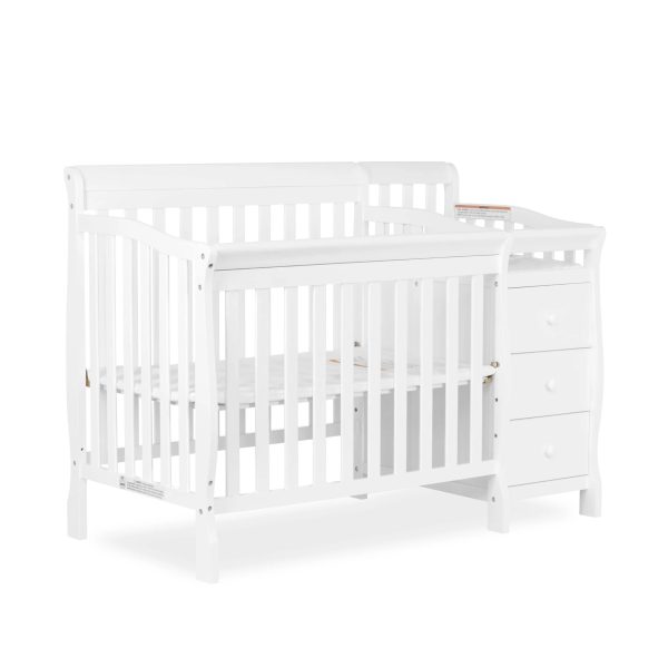 Dream On Me Jayden 4-in-1 Mini Convertible Crib & Changer, White - MadeInUSA