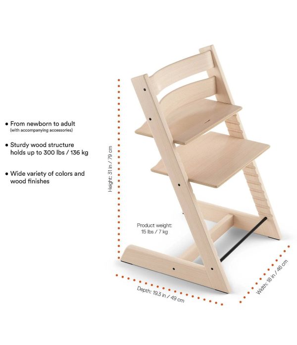 Tripp Trapp High Chair and Cushion with Stokke Tray -- Natural / Nordic Grey - MadeInUSA - Image 10