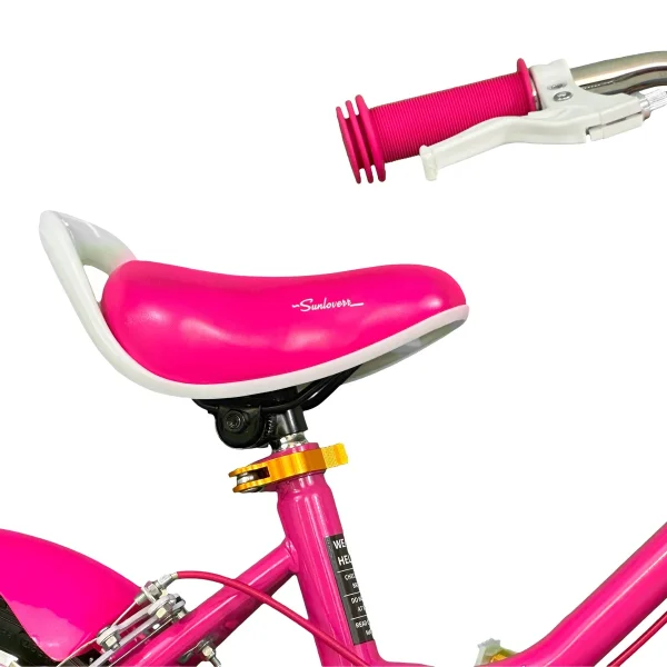 SUNLOVERR Pink Dreams Girls Bike for Toddlers and Kids Ages 4-6 Years Old, 14 Inch Kids Bike with Training Wheels & Basket - MadeInUSA - Image 10