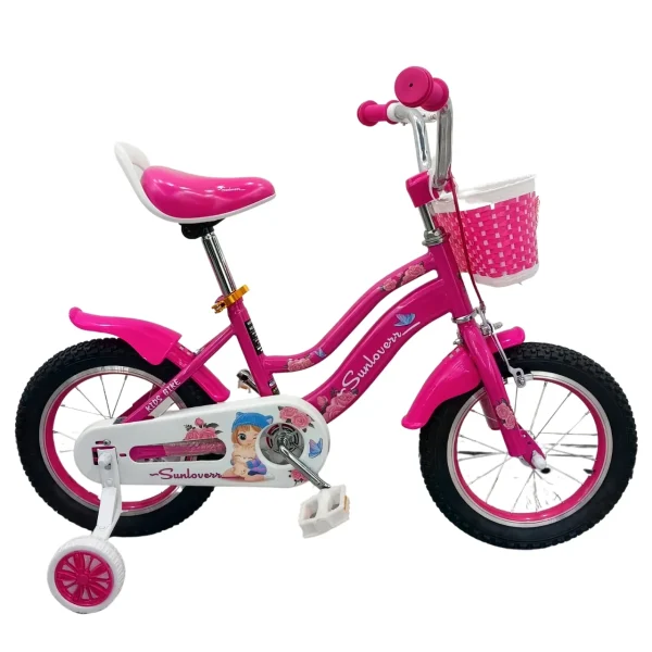SUNLOVERR Pink Dreams Girls Bike for Toddlers and Kids Ages 4-6 Years Old, 14 Inch Kids Bike with Training Wheels & Basket - MadeInUSA - Image 3