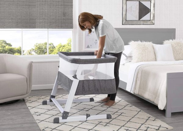 Simmons Kids Room2Grow Newborn Bassinet to Infant Sleeper Grey Tweed - MadeInUSA - Image 5
