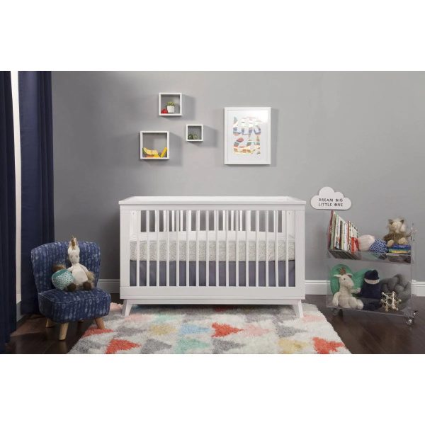Babyletto - Scoot 3-in-1 Convertible Crib with Toddler Bed Conversion Kit White / Washed Natural - MadeInUSA - Image 3