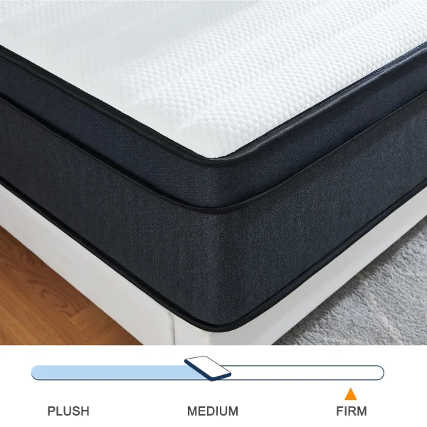 Queen Mattress, Madinog 12 inch Hybrid Mattress Medium Plush Innerspring Mattress in a Box,60X80X12 - MadeInUSA - Image 4