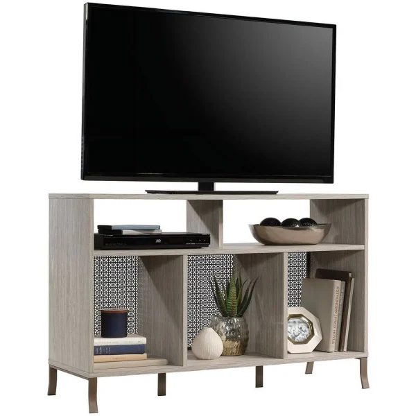 Pemberly Row Modern Engineered Wood TV Stand for TVs up to 50"in Champagne Oak - MadeInUSA