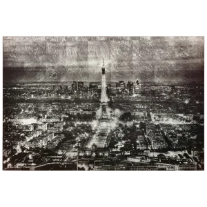 Empire Art Direct Paris at Night Reverse Printed Tempered Glass with Silver Leaf Wall Art, 32 x 48 x 0.2, Ready to Hang - MadeInUSA
