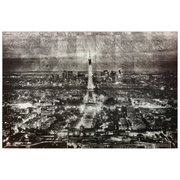 Empire Art Direct Paris at Night Reverse Printed Tempered Glass with Silver Leaf Wall Art, 32 x 48 x 0.2, Ready to Hang - MadeInUSA