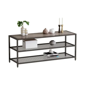 Year Color 3-Tier Entertainment Center Industrial TV Stand with Open Storage Shelves - MadeInUSA