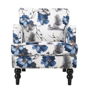 Noble House Rayna Floral Print Fabric Club Chair - MadeInUSA