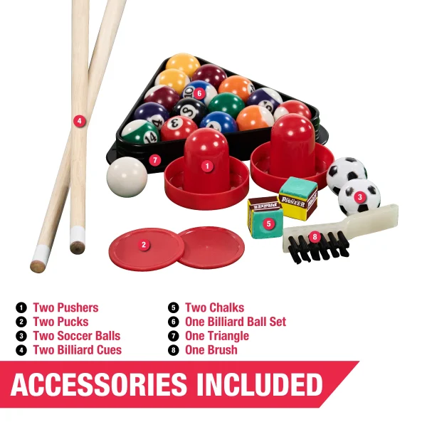 MD Sports 48 Combo Air Powered Hockey, Foosball, and Billiard Game Table - MadeInUSA - Image 9