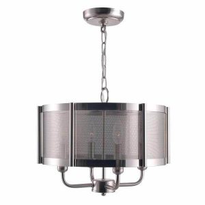 World Imports WI894937 Xena Collection 4Light Brushed Nickel Indoor Chandelier Damaged Box - MadeInUSA
