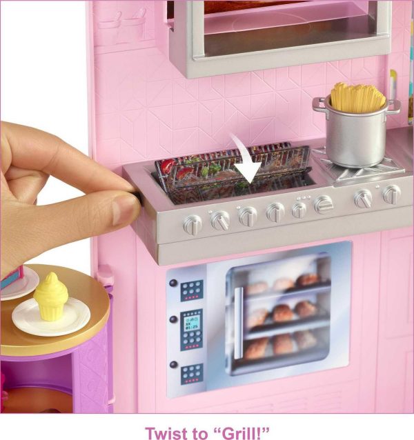 Barbie Cook a n Grill Restaurant Playset with 30+ Pieces, Gift for 3 to 7 Year Olds - Image 5