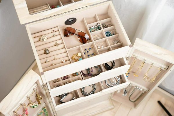 Hives & Honey Chelsea Grey Mist Jewelry Armoire - MadeInUSA - Image 9
