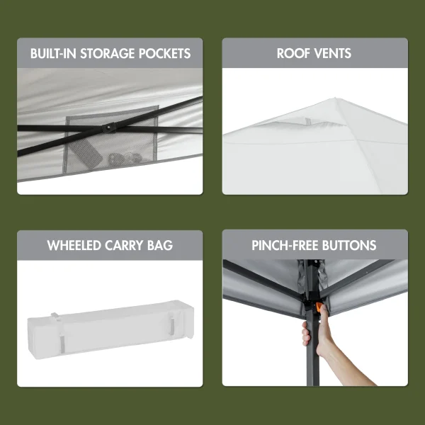 Ozark Trail 12' x 12' Instant Straight Leg Canopy for Camping - Gray - MadeInUSA - Image 6