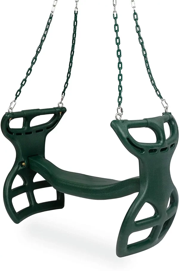 Milliard Glider Swing for Swing Set Back-to-Back Glider for Kids, Attachment Options Included, Green - MadeInUSA