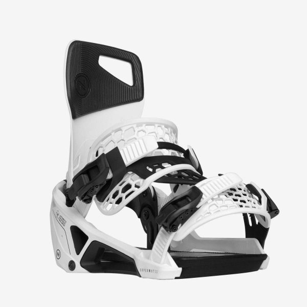 Nidecker Supermatic Snowboard Bindings 2024 M White - MadeInUSA - Image 4