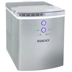 Igloo IGLICEB33SL 33Pound Automatic Portable Countertop Ice Maker Machine, Silver - MadeInUSA
