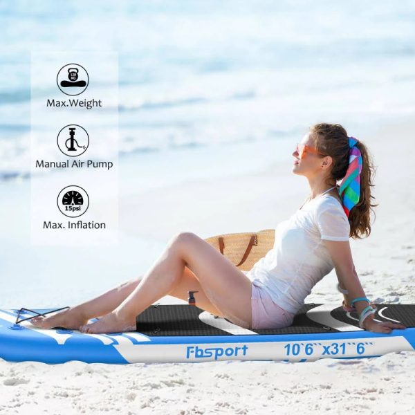 Fbsport 11ft Inflatable Paddle Board Sup, 6'' Thick W/Paddling Fins PU - MadeInUSA - Image 3