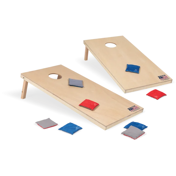 EastPoint Sports 2' x 4' Cornhole Boards - Natural Wood Bean Bag Toss Set with 8 Bean Bags - MadeInUSA
