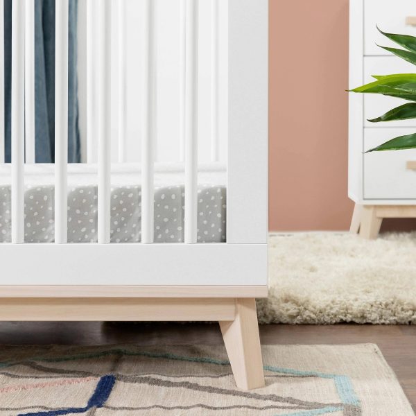Babyletto - Scoot 3-in-1 Convertible Crib with Toddler Bed Conversion Kit White / Washed Natural - MadeInUSA - Image 9