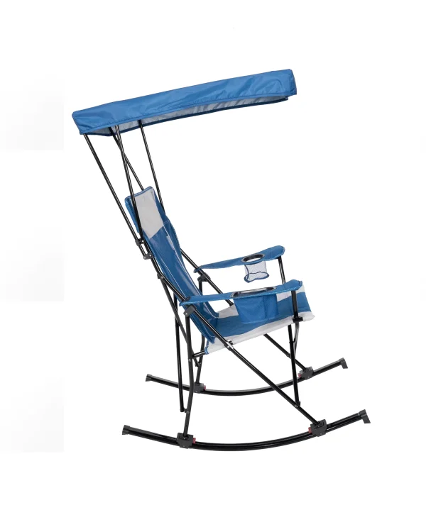 Ozark Trail Mesh Tension Rocking Camp Chair with Canopy, Blue and Grey, Detachable Rockers, Adult - MadeInUSA - Image 5