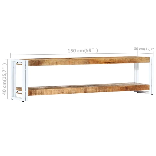 Dcenta TV Stand 59.1"x11.8"x15.7"Solid Wood Mango - MadeInUSA - Image 7