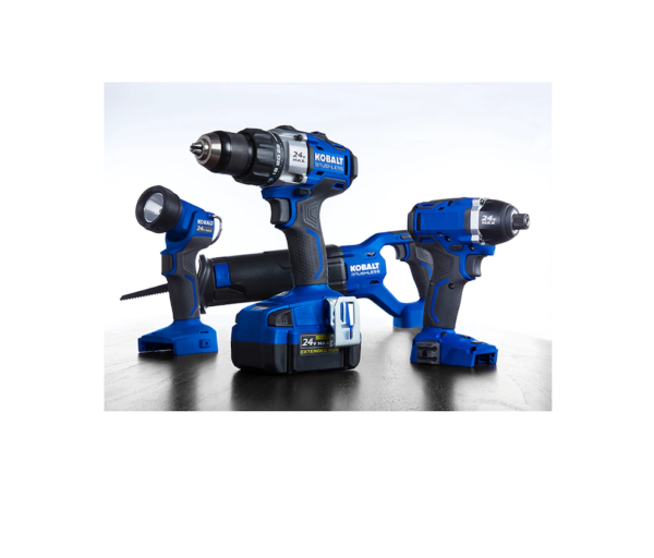Kobalt KLC 4024A03 4Tool 24Volt Max Brushless Power Tool Combo Kit with Soft Case 1Battery Included and Charger Included - MadeInUSA - Image 2