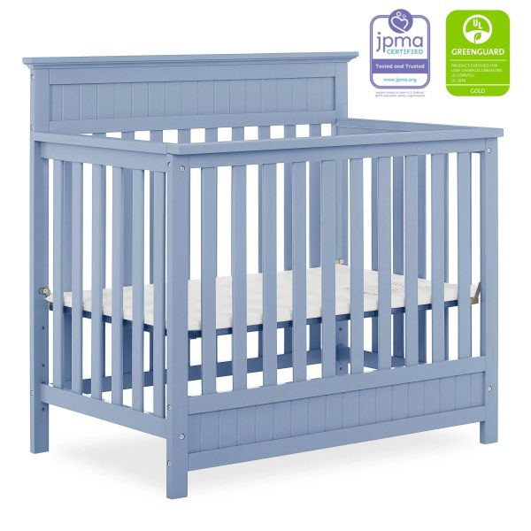 Dream On Me Harbor 4-in-1 Convertible Mini Crib in Pebble Grey - MadeInUSA - Image 5