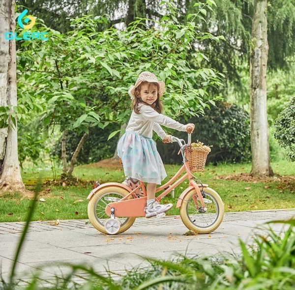 Glerc Little Molly 12 inch Kids Girls Bike for1 2-5 Years Old Child and Toddler, Peach, Size: 12 inch with Training Wheels, Orange - MadeInUSA - Image 3