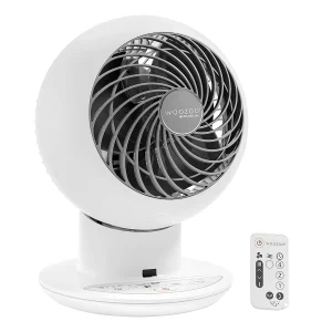 Woozoo SC15T Remote Controlled Compact Globe Oscillating Circulating Fan, White - MadeInUSA
