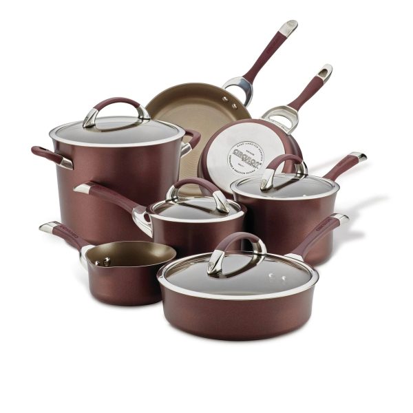 Circulon Symmetry 11-Piece Cookware Set, Chocolate - MadeInUSA