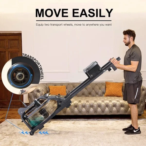 FITPHER Water Resistance Rowing Machine Resistance Metal Dual-Track Healthy Indoor Gym Equipment for Fitness (Irony) - MadeInUSA - Image 3
