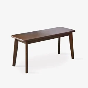 TQNLKGZ Canberra 37.4" Wooden Dining Bench/Mid Century Modern Solid Malaysian Oak Kitchen Bench (Walnut) - MadeInUSA