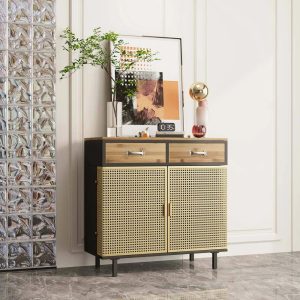 Appian Metal Accent Cabinet Everly Quinn Color: Gold - MadeInUSA