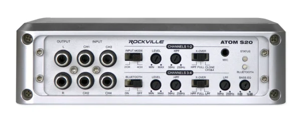 Rockville ATOM S20 Marine Bluetooth Amplifier 1600w 4 Channel/Volt Meter+PA Mic - MadeInUSA - Image 8