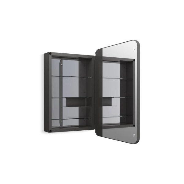 Kohler K-35570 Verdera 22" x 34" Rectangular Framed Medicine Cabinet - Matte Black - MadeInUSA - Image 4