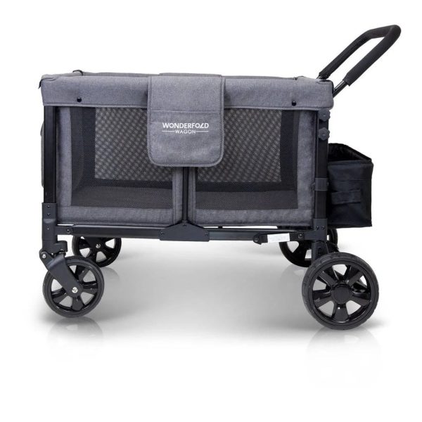 Wonderfold W4 Original Quad (4 Seater) Stroller Wagon - Black - MadeInUSA - Image 3