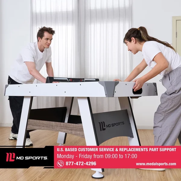 MD Sports 5 ft. Air Powered Hockey Table with Overhead Electronic Scorer, 60 x 32 x 32 - MadeInUSA - Image 3