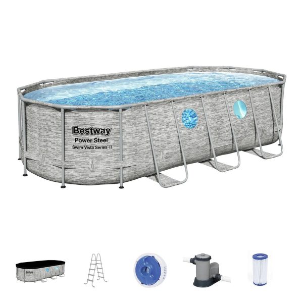 Bestway Power Steel Swim Vista 18' X 9' X 48" Above Ground Swimming - MadeInUSA