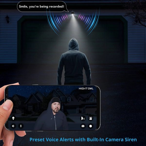 Night Owl SP, LLC 8 Channel Bluetooth Video Home Security Camera System with (4) Wired 4K UHD IndoorOutdoor Spotlight Cameras Audio and 1TB Hard Drive - MadeInUSA - Image 4