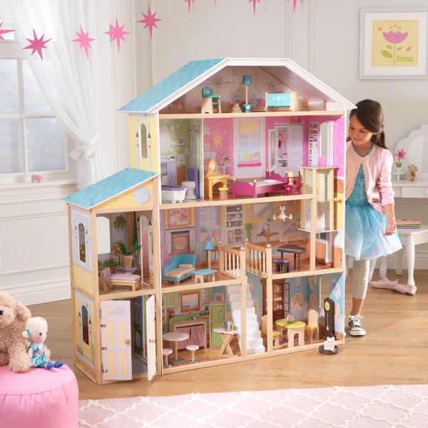 KidKraft Majestic Mansion Wooden Dollhouse with 34 Accessories - MadeInUSA - Image 2