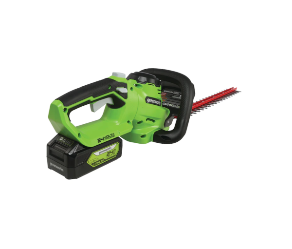 Greenworks HT24B414 24Volt 22in Dual Cordless Electric Hedge Trimmer Battery Charger Included - MadeInUSA - Image 5