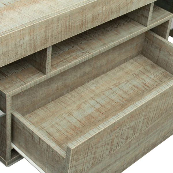 TV Stand with LED RGB Lights,Flat Screen TV Cabinet, Gaming Consoles - in Lounge Room, Living Room and Bedroom,GREY OAK - MadeInUSA - Image 5