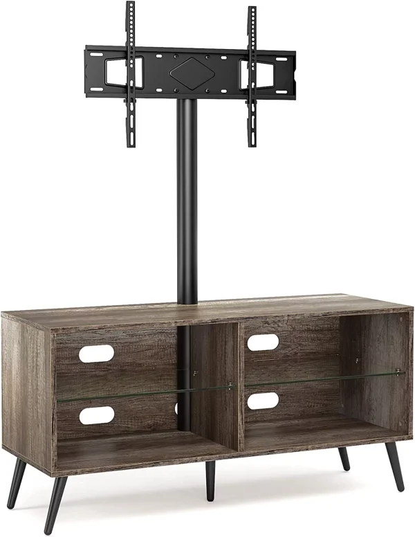 ZWNLKQG Swivel Wood TV Stand with Mount for 32-70 Inch  Screen TVs  Entertainment Center with 4-  Cabinet for Media Console  Universal Floor TV Stand Cabinet for Home  Rustic Oak - MadeInUSA - Image 8