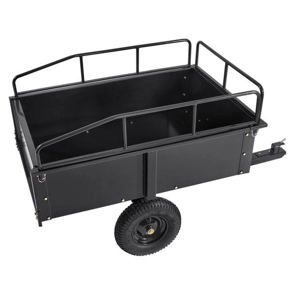 VEVOR Heavy Duty ATV Trailer Steel Dump Cart, 750-Pound 15 Cubic Feet, Garden Utility Trailer with Removable Sides for Riding L - MadeInUSA - Image 4