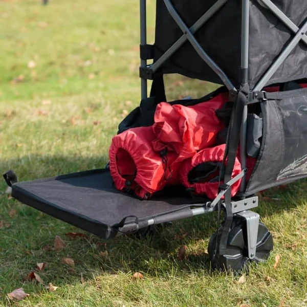 Ozark Trail Double Decker Folding Wagon with Extension Handle, Black - MadeInUSA - Image 6