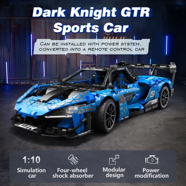 CaDA® Speed Series Model Car Building Set C63003W Blue Knight (2088 Pieces) Can Be Converted into a RC Car for Kids - MadeInUSA - Image 5