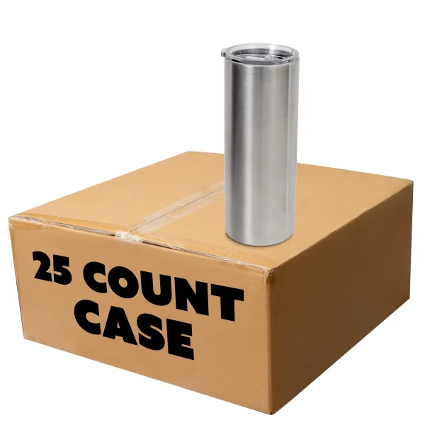 MakerFlo Case of 25, 30 Oz Thick Fatty Tumblers, Stainless Steel Mugs for Crafting, Silver - MadeInUSA - Image 2