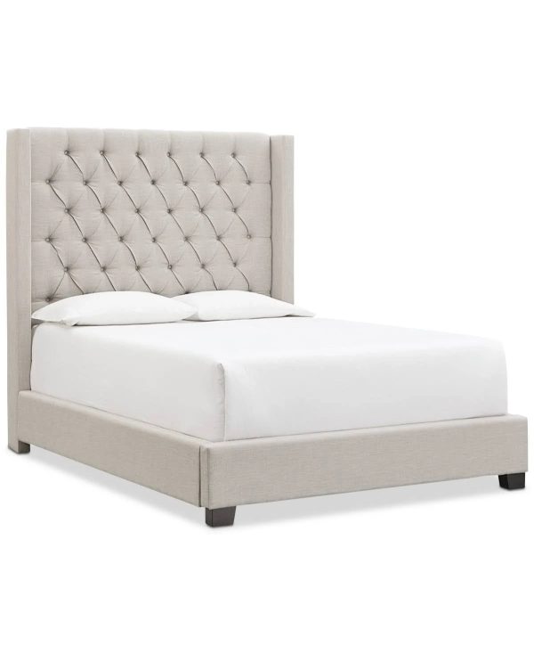 Monroe II Upholstered King Bed, Created for Macy's - Grey - MadeInUSA - Image 4